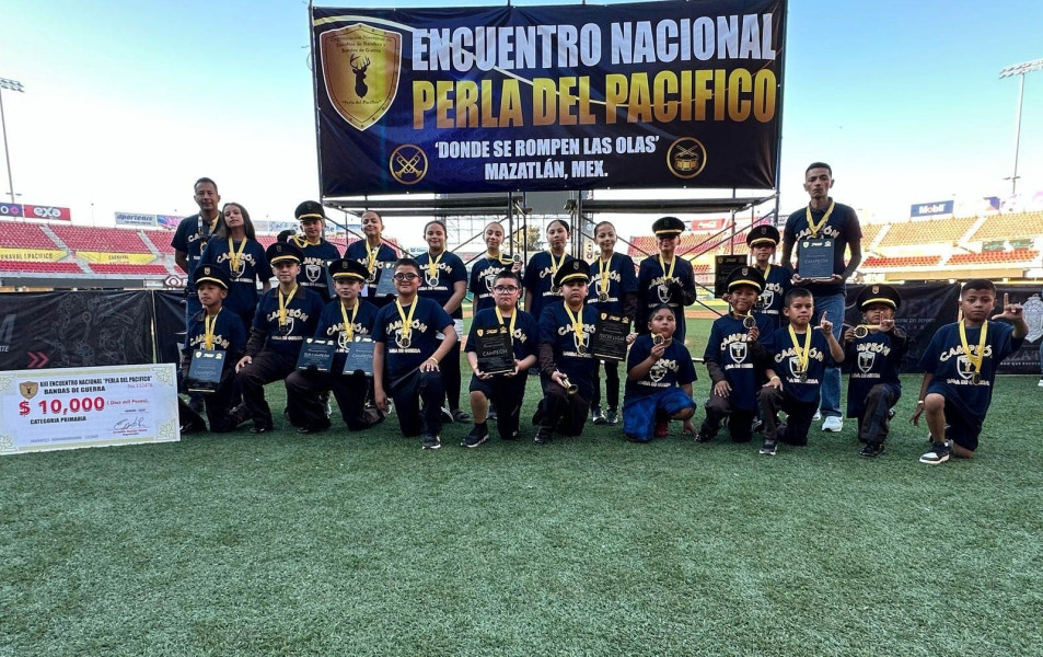 Niños juarenses triunfan en nacional de Bandas de Guerra y Escoltas