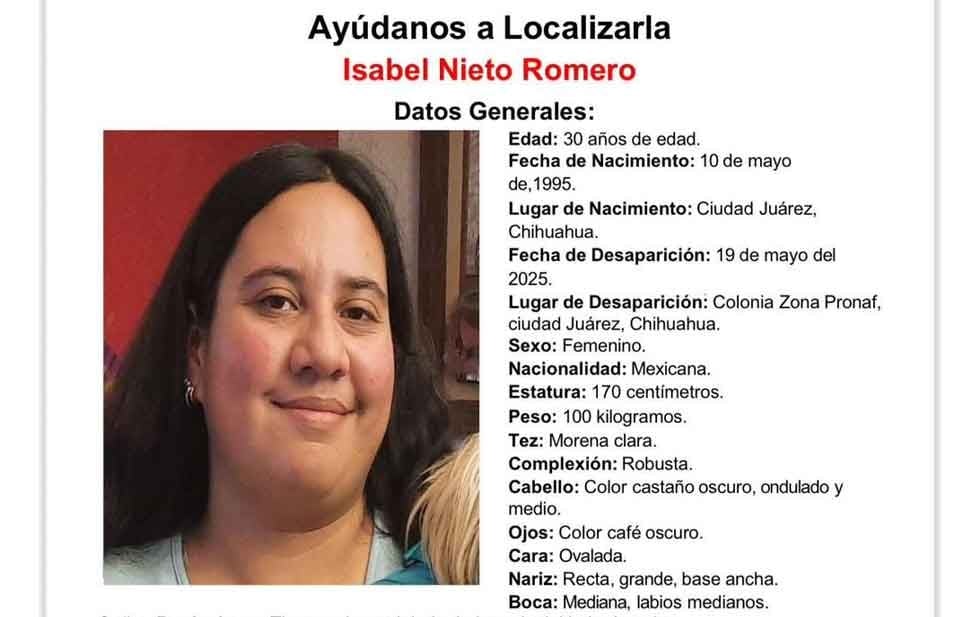Piden ayuda para localizar a Isabel Nieto