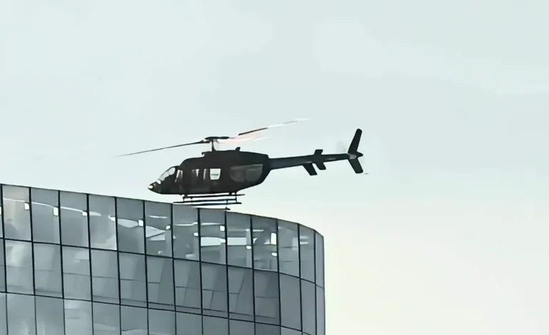 Helicóptero de la SSPE realiza pruebas previo a inauguración de la Torre Centinela en Juárez