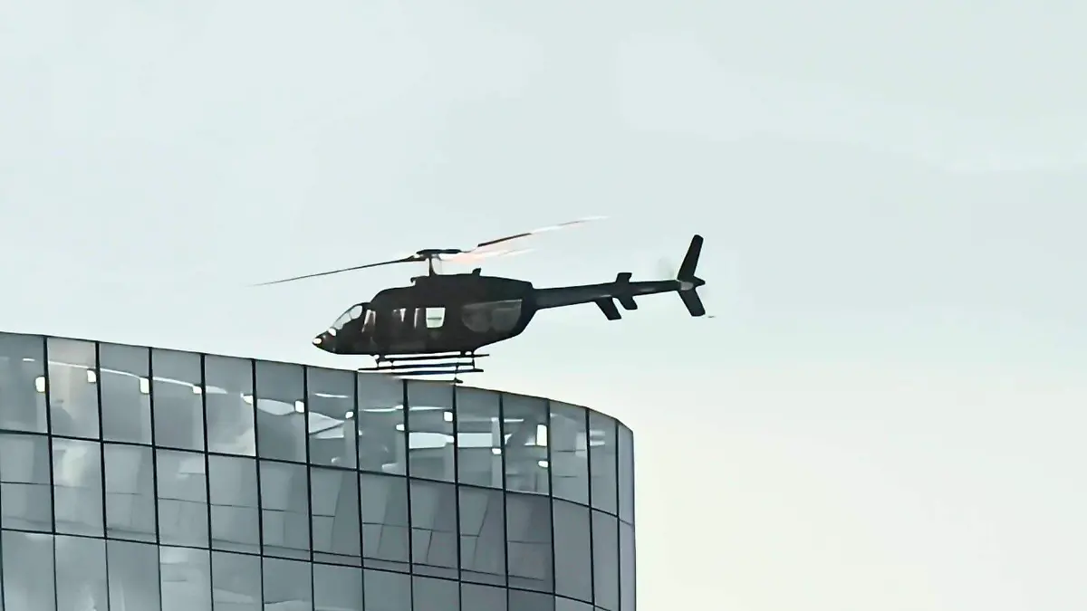 Helicóptero de la SSPE realiza pruebas previo a inauguración de la Torre Centinela en Juárez