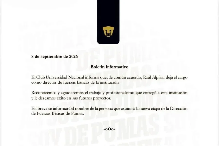 Raúl Alpízar dejó su cargo como director de fuerzas básicas de Pumas