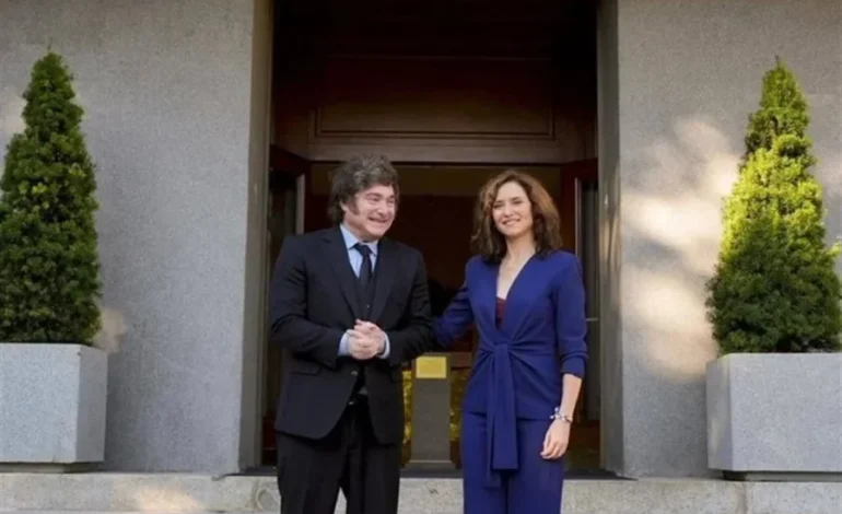 Ayuso, única dirigente del PP que recibe a Milei en Madrid
