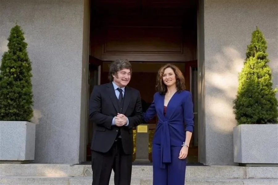 Ayuso, única dirigente del PP que recibe a Milei en Madrid